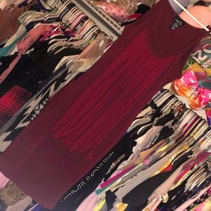 Maroon tight bodycon stretch dress